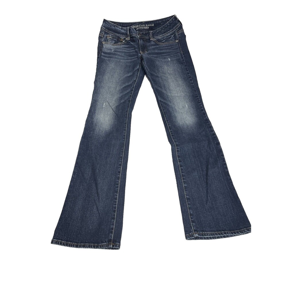 American Eagle Outfitters Women's Kick Boot Jeans Dark Wash Size 6 Stretch